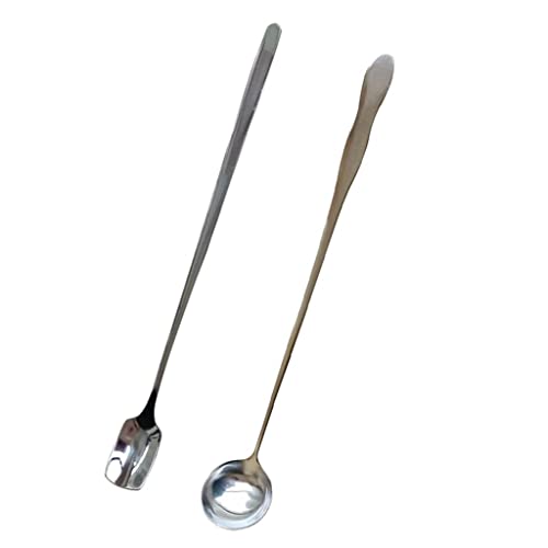 2 Stück lange Edelstahl-Kerzenwachs-Rührlöffel – unverzichtbares Werkzeug für die Kerzenherstellung von Generic