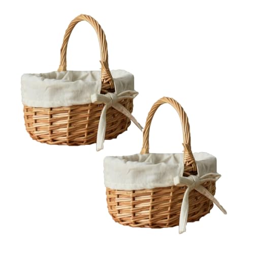 2 Stücke Osterkörbchen mit Henkel, Osterkörbchen Kinder, Blumenmädchen Korb, Geflochtener Korb, Geschenk Korb Klein, Osternest Kinder Korb Aufbewahrung Klein 2 Stücke Osterkörbchen mit Henkel, Osterkörbchen Kinder, Blumenmädchen Korb, Geflochtener Korb, Geschenk Korb Klein, Osternest Kinder Korb Aufbewahrung Klein von Generic