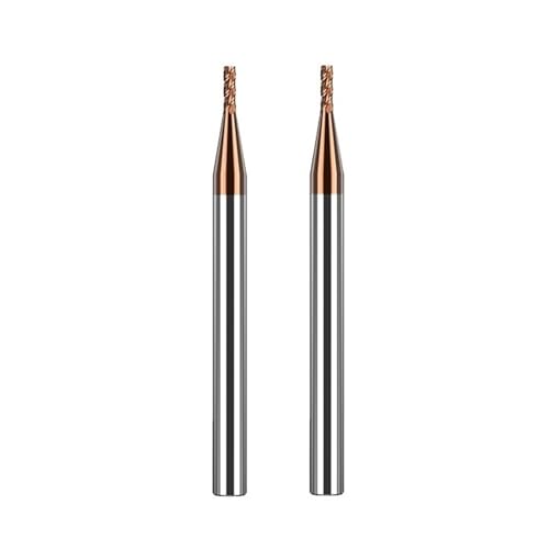2.5mm Fräser Schaftfräser Hartmetall, 4 Schneiden, 2 Stück TiSiN-Beschichtung, CNC-Hartmetallfräser, 55° HRC Schneiden Schaftfräser Set Bohrer(2.5 * 8 * 50L*4D) von Generic
