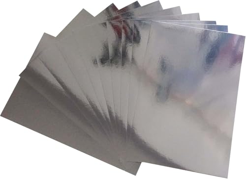 20 Blatt hochwertige, silberfarbene Spiegelfolie, funkelnd, verschiedene Farben, Karton, reflektierend, glänzend, 30,5 x 20,3 cm, 250 g/m², für Scrapbooking, Papierschneiden, Biegen oder Formen von Generic