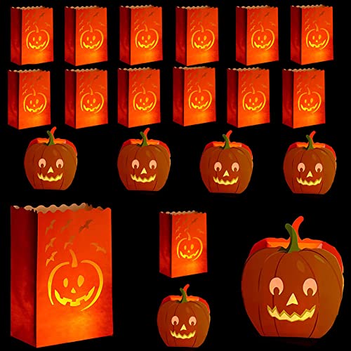 20 Stück Kerzenlaterne Leuchttüten Teelicht Flammenresistent Taschen Kürbis Silhouette Taschen für Halloween Weihnachten Hochzeit Erntedankfest 20 Stück Kerzenlaterne Leuchttüten Teelicht Flammenresistent Taschen Kürbis Silhouette Taschen für Halloween Weihnachten Hochzeit Erntedankfest von Generic