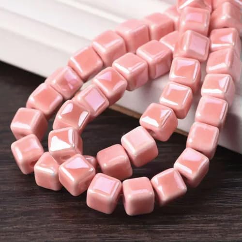 20 Stück glänzend glasierte 6 mm 8 mm 10 mm Würfel Keramik Porzellan lose Perlen DIY Schmuck-Hellrosa-8 mm 20 Stück glänzend glasierte 6 mm 8 mm 10 mm Würfel Keramik Porzellan lose Perlen DIY Schmuck-Hellrosa-8 mm von Generic