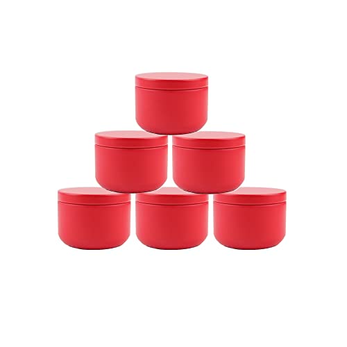 20 Stück kleine runde Blechdosen aus Weißblech mit Deckel für Süßigkeiten, Geschenk, DIY-Kerzenherstellung, Tee, Kaffee und Basteln (rot) von Generic