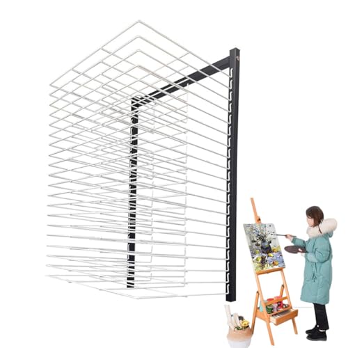 20-lagiges Kunst-Trockengestell, Wandmontiertes Farb-Trockengestell, Kunst-Leinwand-Aufbewahrungsgestell für Klassenzimmer, Stahl-Farb-Trocken-Aufbewahrungsgestell, Ideal für Schulen, Kunst, Schule von Generic
