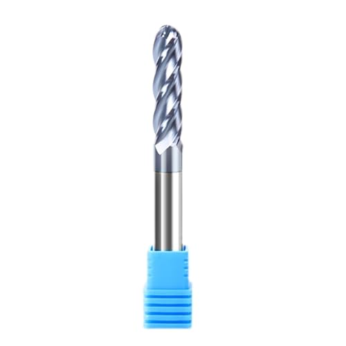 20 mm Schaft, 4 Nuten, Kugelkopf, Spiral-CNC-Fräser, 20 mm Durchmesser, 45 mm/75 mm Schnittlänge, 62°, Wolframstahl-Kugelkopffräser(75mm Cutting Length) von Generic