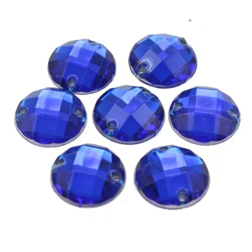 200 Flache Acryl-Strasssteine zum Aufnähen, 12 mm, rund, zum Aufnähen, Königsblau von Generic