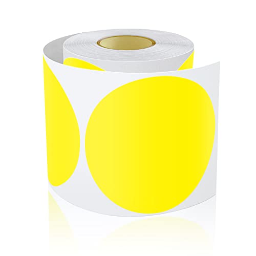 200 Stück Runde Aufkleber Groß 12.7cm Selbstklebend Klebepunkte Etiketten Farbkodierung kreise Sticker Wetterfest Gelb von Meitaat