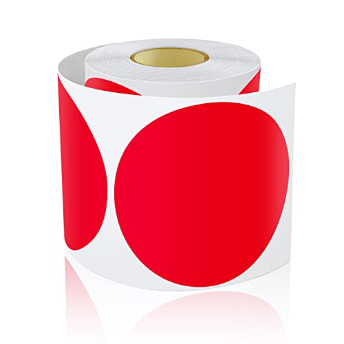 200 Stück Runde Aufkleber Groß 12.7cm Selbstklebend Klebepunkte Etiketten Farbkodierung kreise Sticker Wetterfest Rot von Meitaat