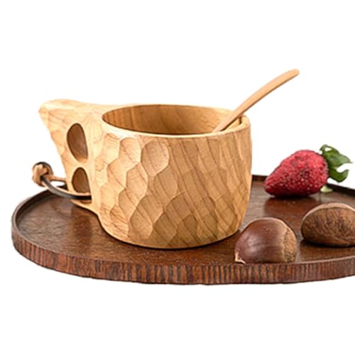 200 ml Kuksa-Becher aus, Holzbecher mit Lederband | nordics Camp Becher für Kaffee, Tee, Milch – perfekter tragbarer Becher für Outdoor-Abenteuer 200 ml Kuksa-Becher aus, Holzbecher mit Lederband | nordics Camp Becher für Kaffee, Tee, Milch – perfekter tragbarer Becher für Outdoor-Abenteuer von Generic