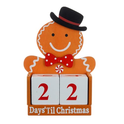 2024 Christmas Countdown Calendar - Holz Juladvent-Kalender 2024, Holz Weihnachtskalenderblöcke | Desktop Lebkuchen-Mann - Geformter Desktop-Kalender 2024 Christmas Countdown Calendar - Holz Juladvent-Kalender 2024, Holz Weihnachtskalenderblöcke | Desktop Lebkuchen-Mann - Geformter Desktop-Kalender von Generic