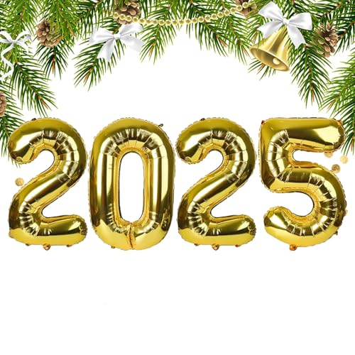 2025 Luftballons – Abschluss-Folienballons 2025 – Aufblasbare große Foto-Requisiten für Geburtstag, Neujahr, Weihnachtsdekorationen, Innen- und Außendekoration von Generic