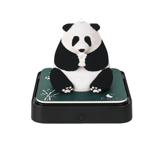 2026 Kalender Memo Pad, 3D Papier Schnitzerei Kunst, Zeitstück Schreibtischkalender Notizblock mit Licht, DIY Kreative Desktop Dekoration für Freunde, Kollegen, Schlossform (panda, 1pcs) von Generic