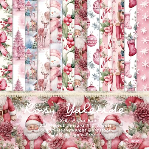 24 Blatt 15,2 x 15,2 cm Vintage Weihnachten Scrapbook Papier einseitiger Karton für Scrapbooking, Tagebuch, Fotoalbum (R2561) von Generic