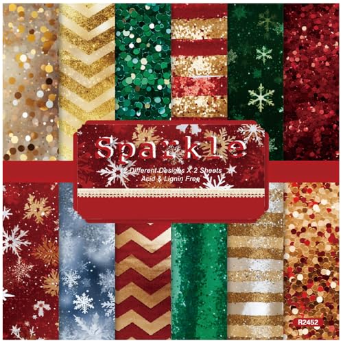 24 Blatt Weihnachts-Scrapbooking-Papier, 15,2 x 15,2 cm, 160 g/m² Karton, 12 Designs 24 Blatt Weihnachts-Scrapbooking-Papier, 15,2 x 15,2 cm, 160 g/m² Karton, 12 Designs von Generic