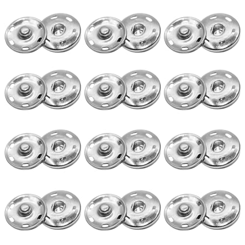 24 Sets Druckknöpfe Metall Druckknöpfe Aufnähen Druckknöpfe für DIY Handwerk Nähen Kleidung (25 mm) von Generic
