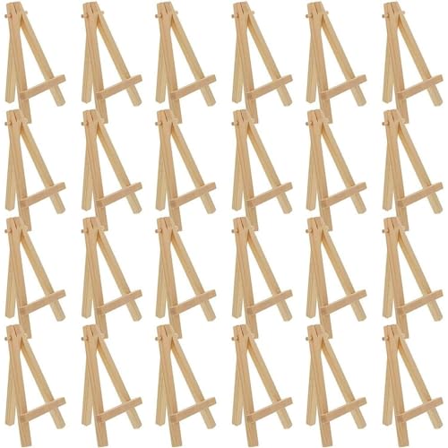 24 Stück Mini-Staffeleien aus Holz – 12,5 cm kleine Präsentationsständer for Visitenkarten, Kunsthandwerk, Tischkarten for Hochzeiten – umweltfreundliche von Generic