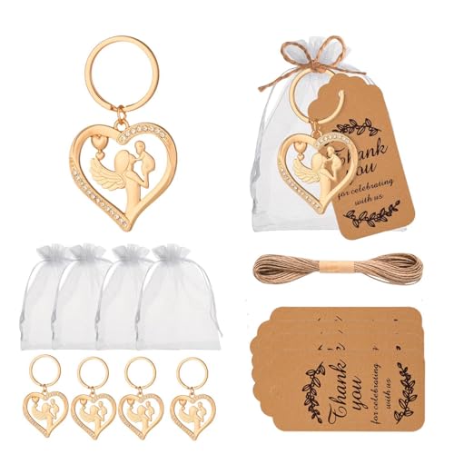 24 Stück Schlüsselanhänger / Schlüsselanhänger, Hochzeitsgeschenke, Gastgeschenk lose mit Dankeschön und Organzasäckchen für Partygeschenke, Baby Shower, Winkelform 24 Stück Schlüsselanhänger / Schlüsselanhänger, Hochzeitsgeschenke, Gastgeschenk lose mit Dankeschön und Organzasäckchen für Partygeschenke, Baby Shower, Winkelform von Generic