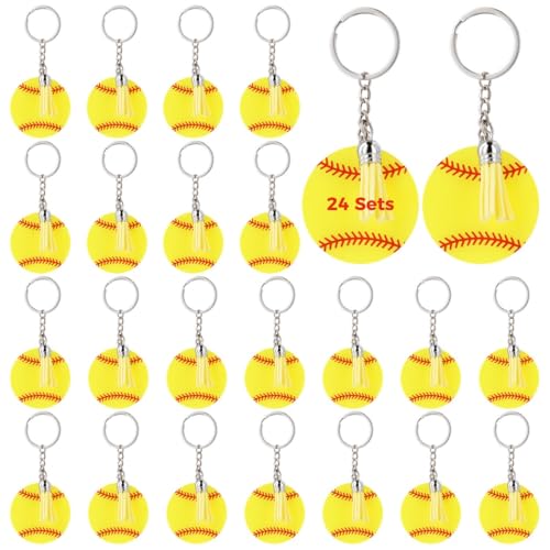 24-teiliges Acryl-Softball- und Baseball-Schlüsselanhänger-Set, Mini-Schlüsselanhänger mit Quasten, DIY-Blanko-Baseball-Anhänger für individuelle Schlüsselanhänger, Rucksack-Dekorationen 24-teiliges Acryl-Softball- und Baseball-Schlüsselanhänger-Set, Mini-Schlüsselanhänger mit Quasten, DIY-Blanko-Baseball-Anhänger für individuelle Schlüsselanhänger, Rucksack-Dekorationen von Generic