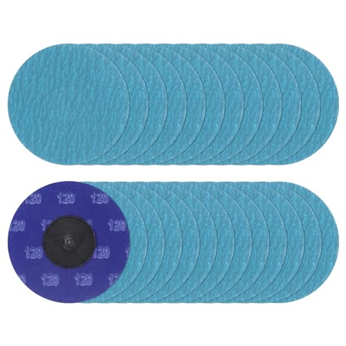 25 Stück Schnellwechsel-Schleifscheiben, 7,6 cm, Körnung 120, R-Typ, Roll Lock, Zirkonia-Konditionierungsscheibe, Schleifpapier für Stabschleifer, schnelles Schneiden, Blaugrün von Generic
