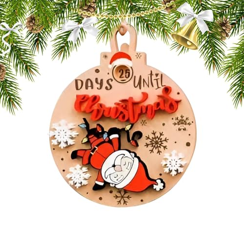 25 Tage Countdown Weihnachten, Weihnachts-Countdown-Ornamente - Weihnachtsschmuck aus Holz, rotierendes Schild für Adventskalender | Nikolaus Weihnachtskalender von Generic
