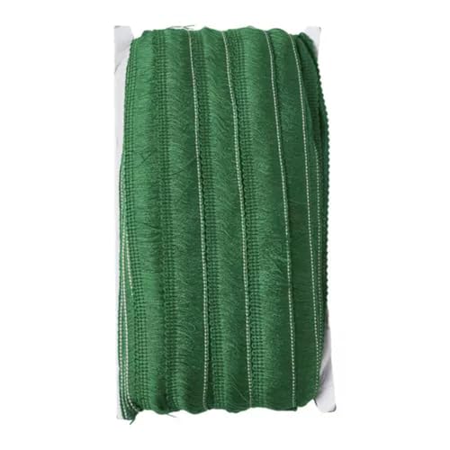 25 m/Karte Polyester-Spitzenband, 25 mm, Fransenstoff, Spitzenbesatz zum Verpacken und Nähen, Grün von Generic