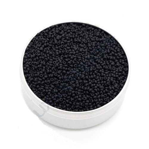 250g Rocailles Preciosa Samen Perlen schwarzer Matt, 8/0 (Rocailles PRECIOSA seed beads Black Matt) von Generic