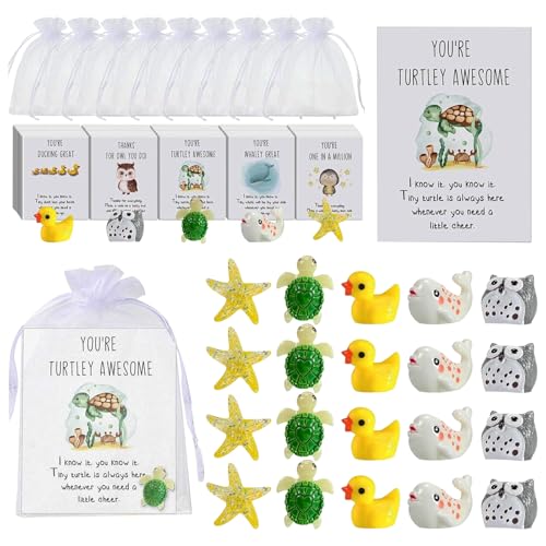 25er oder 50er Mitarbeiter-Anerkennungs-Geschenkset im Großpack – Dankes-Karten mit Umschlägen, witzige Resin-Tier-Wortspiele, Lehrer-Geschenke, Motivation für Kollegen, Schüler und Lehrer von Generic