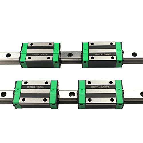 2PCS HGR30 HGH30 Quadratische lineare Führungsschiene 100-1100 mm + 4 STÜCK Blockschlitten Hgh30ca / Flang Hgw30cc (Color : HGH30CA, Guide Length : 1100mm) von Generic