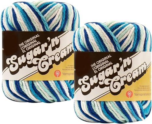 2er-Pack Baumwollgarn-Knäuel – #2122, 100 % natürliche Baumwolle, Kammgewicht von Generic
