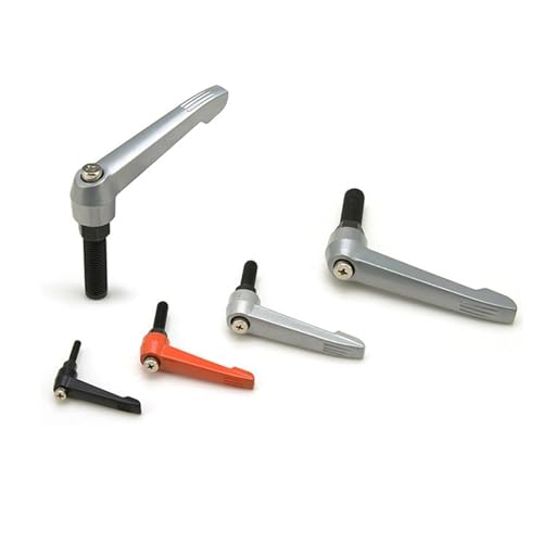 2er-Pack M8-Griff, verstellbarer Klemmhebel, drehbare Schraubengriffe, Bolzen mit Außengewinde, Schwarz/Silber/Orange(2pcs-black,M8xR63xL40) von Generic