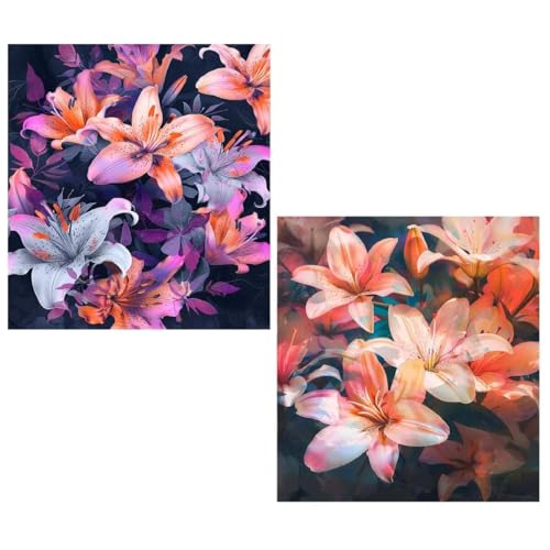 2er set Lilie Diamond Painting Kinder Klein 30x40cm Mädchen 10 Jahre Diamant Malerei Blume,DIY Diamond Painting Set für Erwachsene und Anfänger Bastelset für Wohnzimmer Wand Dekoration Geschenke TY229 2er set Lilie Diamond Painting Kinder Klein 30x40cm Mädchen 10 Jahre Diamant Malerei Blume,DIY Diamond Painting Set für Erwachsene und Anfänger Bastelset für Wohnzimmer Wand Dekoration Geschenke TY229 von Generic