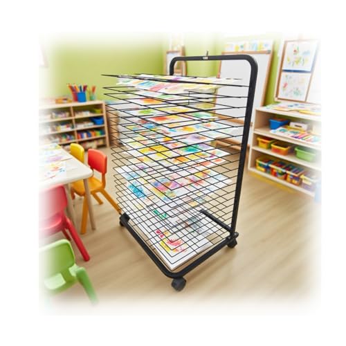 3,5 cm Intervall-Zeichnungs-Trockengestell,20/25-lagiges Kunst-Trockengestell, platzsparendes Gestell,für Klassenzimmer, Studios und Schulen(Single-sided 25-layer) von Generic