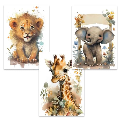 3 Poster Tiere Dschungel Kinder Schlafzimmer Baby Elefant Löwe Giraffe Bild Wanddekoration Schlafzimmer Jungen Mädchen 30 x 40 cm Leinwand Tiere Bohrer Geschenk ohne Rahmen 3 Poster Tiere Dschungel Kinder Schlafzimmer Baby Elefant Löwe Giraffe Bild Wanddekoration Schlafzimmer Jungen Mädchen 30 x 40 cm Leinwand Tiere Bohrer Geschenk ohne Rahmen von Generic