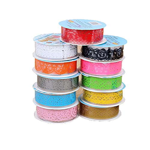 3 Rollen buntes Spitzenband, Boutique, ausgehöhltes Klebeband, dekoratives Washi-Klebeband für Tagebuch, Foto, DIY, Rahmen, Sammelalben, zufällige Farbe, bequem und umweltfreundlich 3 Rollen buntes Spitzenband, Boutique, ausgehöhltes Klebeband, dekoratives Washi-Klebeband für Tagebuch, Foto, DIY, Rahmen, Sammelalben, zufällige Farbe, bequem und umweltfreundlich von Generic