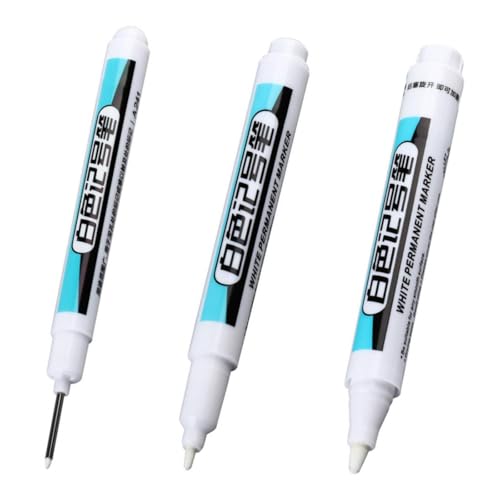 3 Stück 0,7/1,0/2,5 mm weißer Permanentlackstift, Acryl-Marker für Holz, Stein, Kunststoff, Leder, Glas, Keramik, Loch, Metall, Steinmarker, tiefe Leinwand (0,7 mm + 1,0 mm + 2,5 mm) von Generic