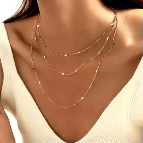 3-teiliges schillerndes goldenes Halsketten-Set, modisches, schickes Design, perfektes besonderes Geschenk 3-teiliges schillerndes goldenes Halsketten-Set, modisches, schickes Design, perfektes besonderes Geschenk von Generic