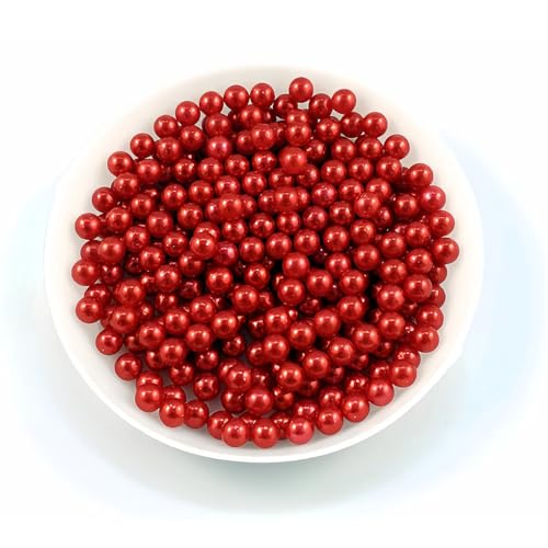 30–300 Stück runde Acryl-Abstandshalter ohne Loch, für DIY-Schmuckherstellung, Rot, 6 mm x 100 Stück von Generic