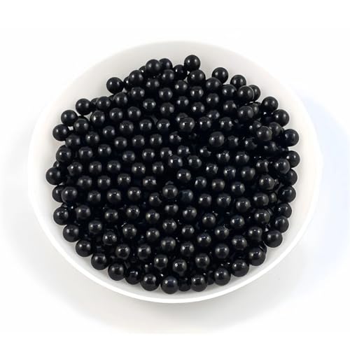 30–300 Stück runde Acryl-Abstandshalter ohne Loch, für DIY-Schmuckherstellung, Schwarz, 8 mm x 100 Stück von Generic