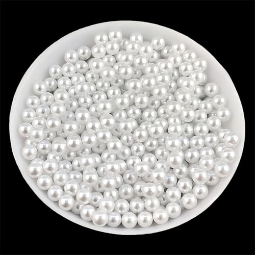 30–300 Stück runde Acryl-Abstandshalter ohne Loch, für DIY-Schmuckherstellung, Weiß, 8 mm x 100 Stück von Generic