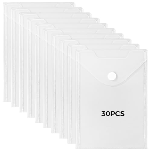 30 transparente A5-Dokumentenhüllen, wasserdichte Taschen für Karten, Papiere, Bastelmaterialien, Büro- und Scrapbook-Organisation von Generic