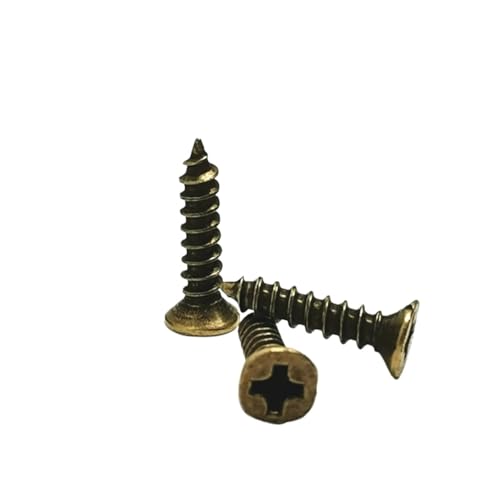 300 Stück M2 selbstschneidende Schrauben 5 mm 8 mm 10 mm Eisenbronze Hardware Holzkisten Möbelbeschläge Zubehör Befestigungselemente (Gelb, 10MM_M2) von Generic