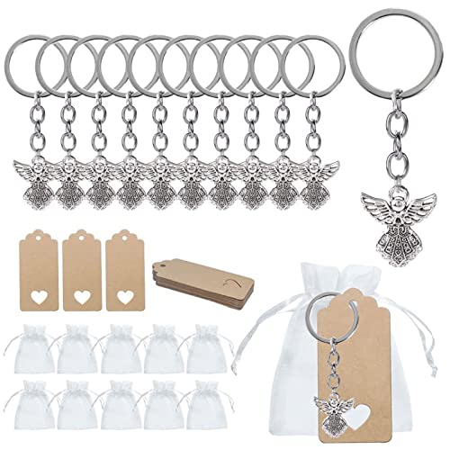 30Pcs Fashion Angel Keychain with Keyrings Chain Yarn Bags Thank You Pendant for Kids Shower Favors Wedding Favor von Generic