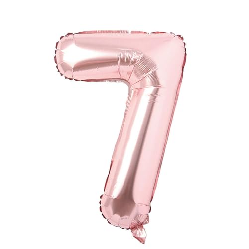 32 Zoll Digital Aluminium Film Ballon Medium Ballon Dekoration-Rosegold Nummer 7 von Generic