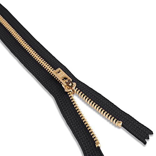 35,6 cm schwarzer Metall-Reißverschluss mit antiken Messingzähnen, nicht trennend, starke Reißverschlüsse für Hosen, Jeans, Taschen, Polster und Bastelarbeiten 35,6 cm schwarzer Metall-Reißverschluss mit antiken Messingzähnen, nicht trennend, starke Reißverschlüsse für Hosen, Jeans, Taschen, Polster und Bastelarbeiten von Generic