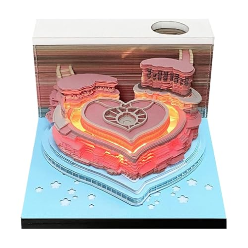 -Abreißkalender 2025, Kalender 2025,Papierschnitzerei Kunst Memo Pad Notizblock - Valentinstag-Design-Schreibtischkalender Mit Licht, Tischdekoration Für Zuhause -Abreißkalender 2025, Kalender 2025,Papierschnitzerei Kunst Memo Pad Notizblock - Valentinstag-Design-Schreibtischkalender Mit Licht, Tischdekoration Für Zuhause von Generic