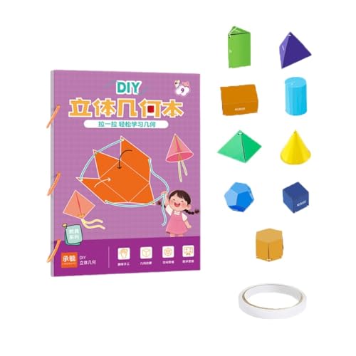 3D-Geometrie-Lernbuch mit Zugschnur, DIY-Trainingsbuch für räumliche Geometrie, sicheres geflochtenes Seildesign (9 models) von Generic
