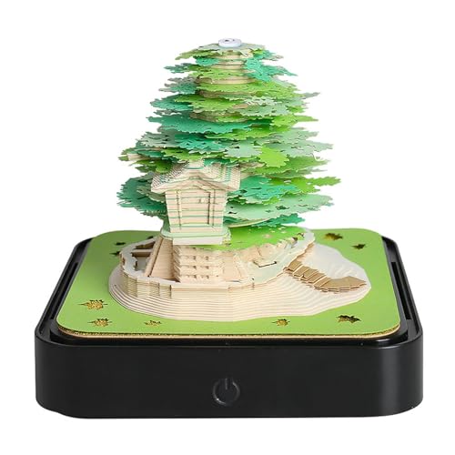 3D-Kunstkalender – 3D-Kunstkalender 2024 beleuchtet mit dekorativem Kirschbaum, multifunktionaler Notizblock für Zuhause und Arbeitsplatz, romantischer Kunstkalender für das Studium von Generic
