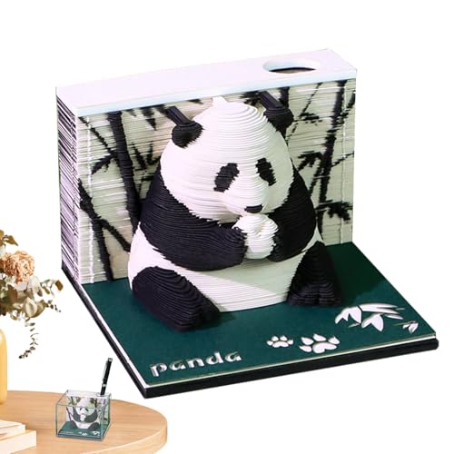 3D -Memo -Pads Kalender 2026 - Abreißige Uhr, kreatives Panda -Papier -Schnitzen 2026 Kalender, 3D -dekoratives Notizblock mit Tränenblättern, Desktop -Planer für Schlafzimmer, Büro, Bücherregal, Wohn von Generic