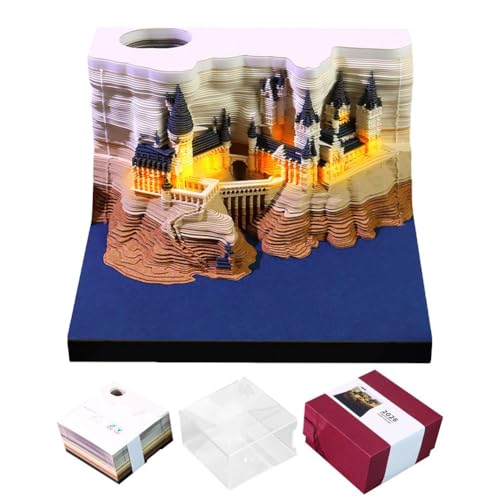 3D-Notizblöcke, Papierkunst mit Licht, Schloss-Design, Papierschnitzerei, Kunst, Notizblock, personalisierbar, dekorativ, für Zuhause/Büro, antihaftbeschichtet, Würfel, Notizkarten, Aufkleber 3D-Notizblöcke, Papierkunst mit Licht, Schloss-Design, Papierschnitzerei, Kunst, Notizblock, personalisierbar, dekorativ, für Zuhause/Büro, antihaftbeschichtet, Würfel, Notizkarten, Aufkleber von Generic