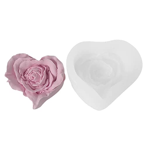 3D-Rosenblumen-Form – 3D-Rosenblumen-Silikonformen | 3D-Blumen-Fondant-Formen für die Herstellung von Liebesherz, Seife, Kuchen, Cupcake-Topper, Ton für Muttertag, Hochzeit, Valentinstag von Generic